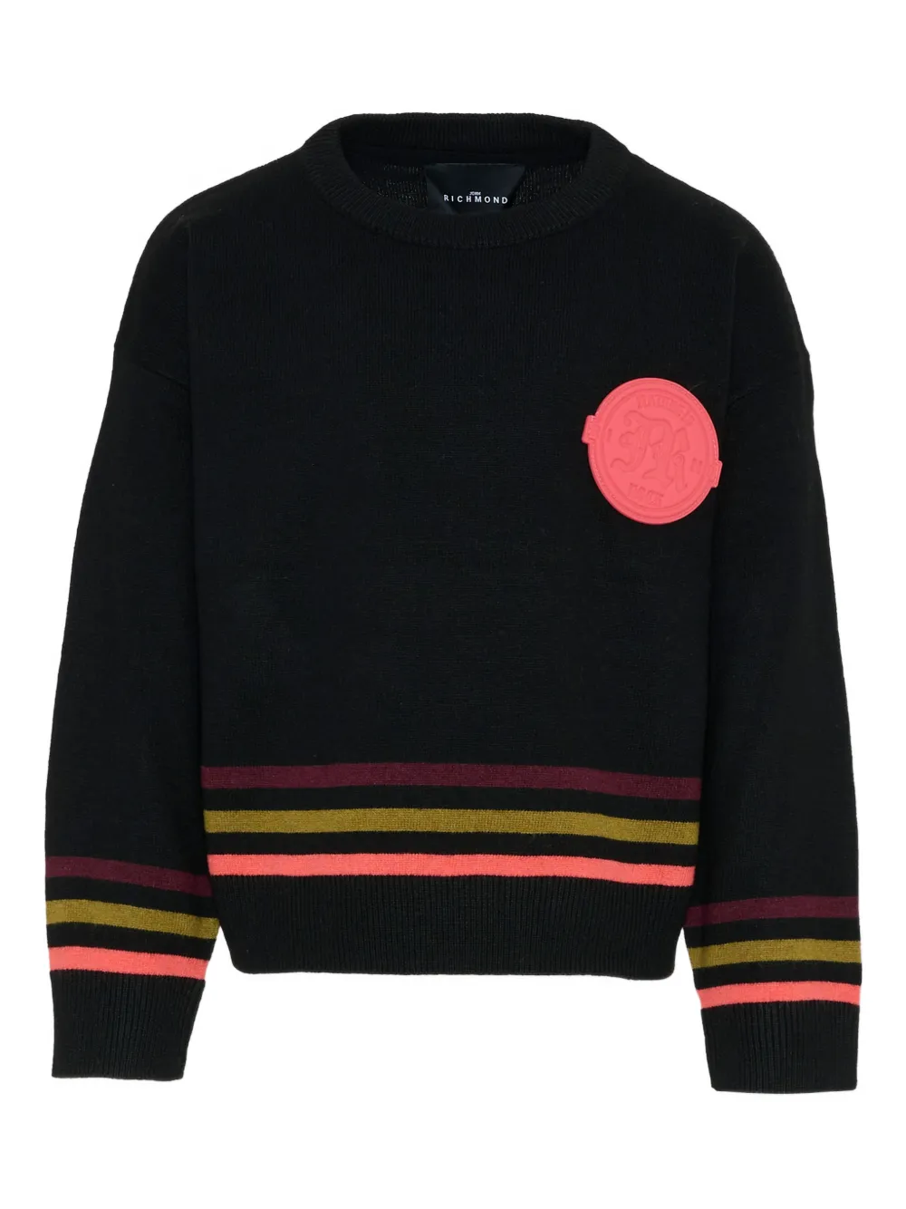 John Richmond Junior logo stripe sweater - Nero