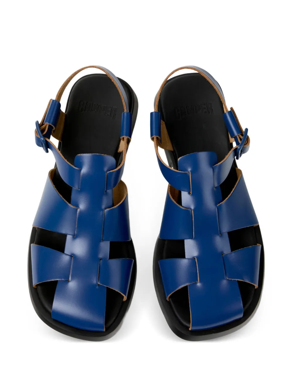 Camper Dana leren sandalen met gesp Blauw