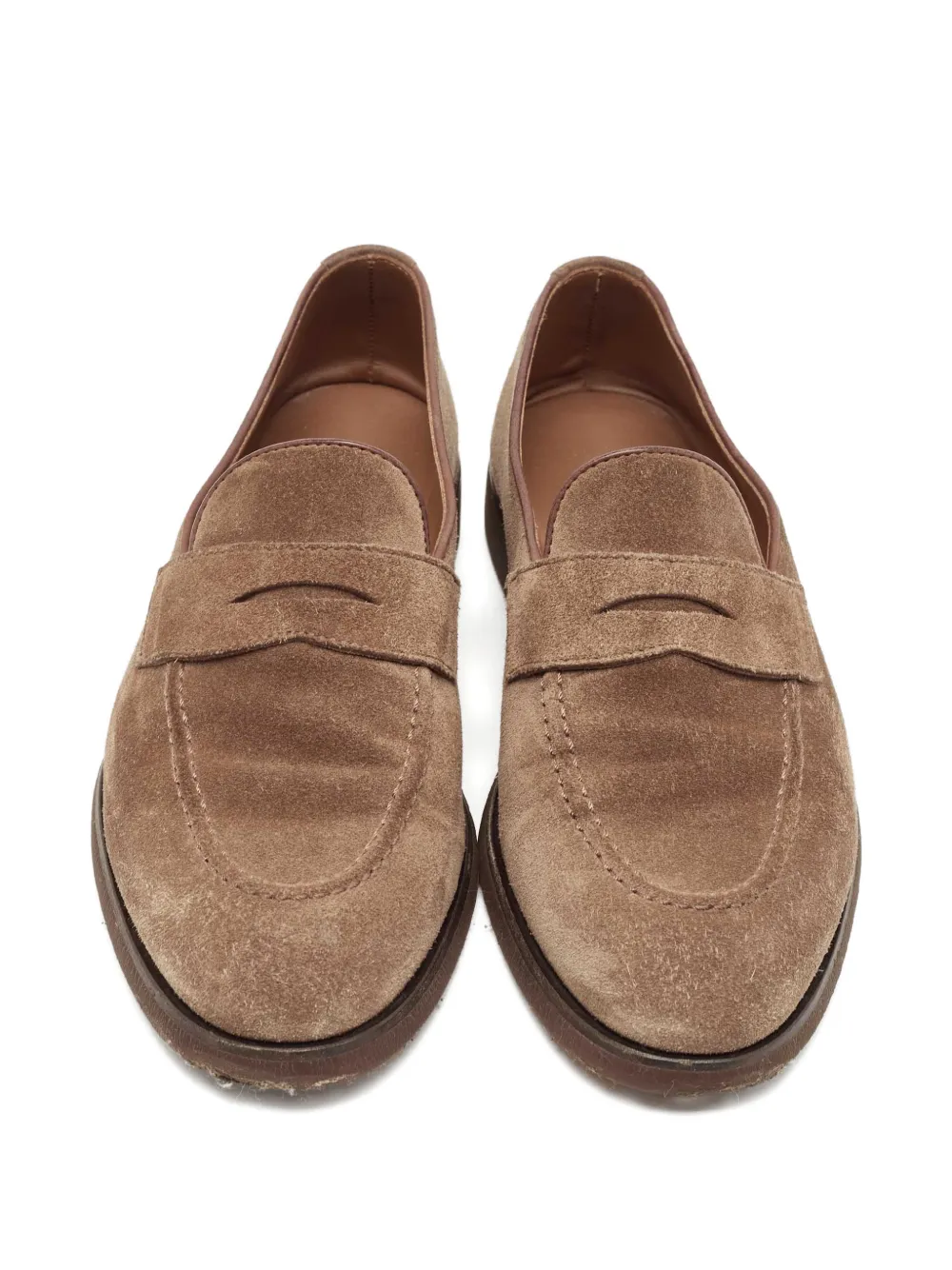 Brunello Cucinelli Vintage スエード ペニーローファー | ブラウン