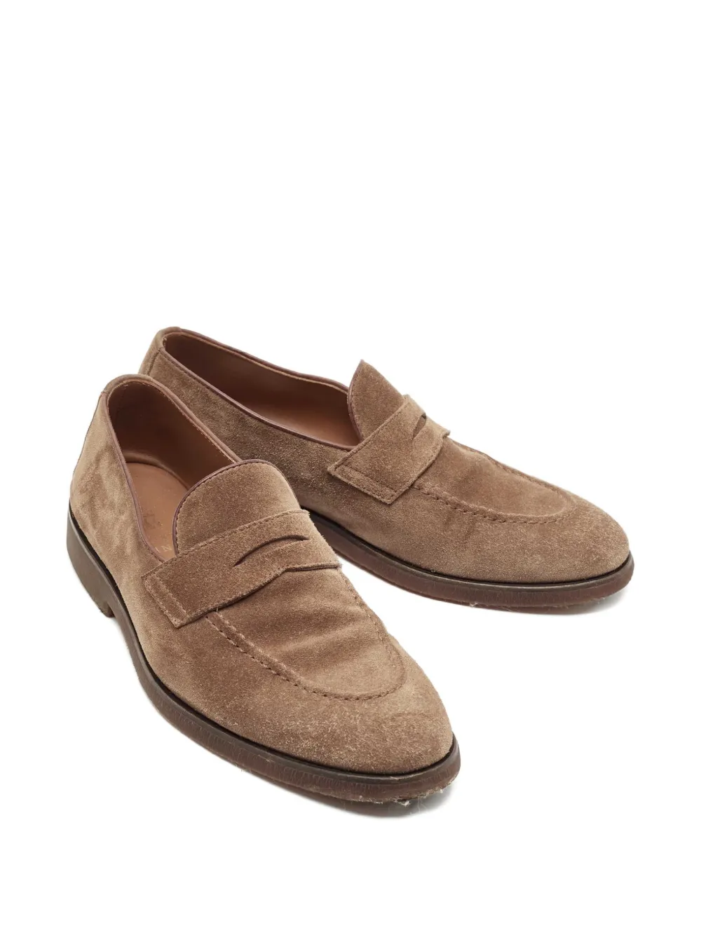 Brunello Cucinelli ブルネロクチネリスエード ペニーローファー Brunello Cucinelli Vintage スエード ペニーローファー | ブラウン