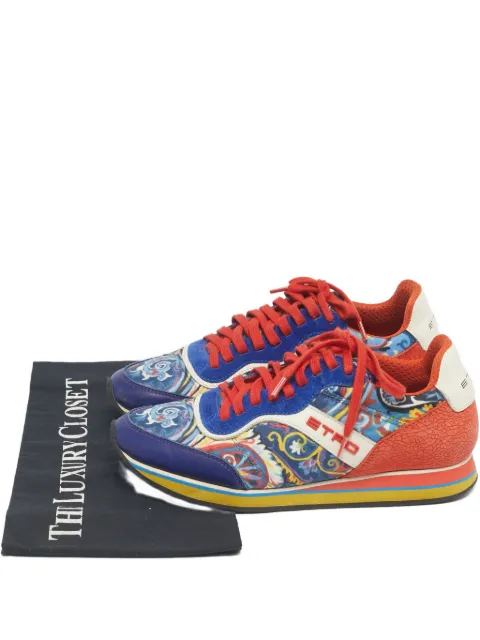 Etro Pre-Owned paisley-print leather sneakers