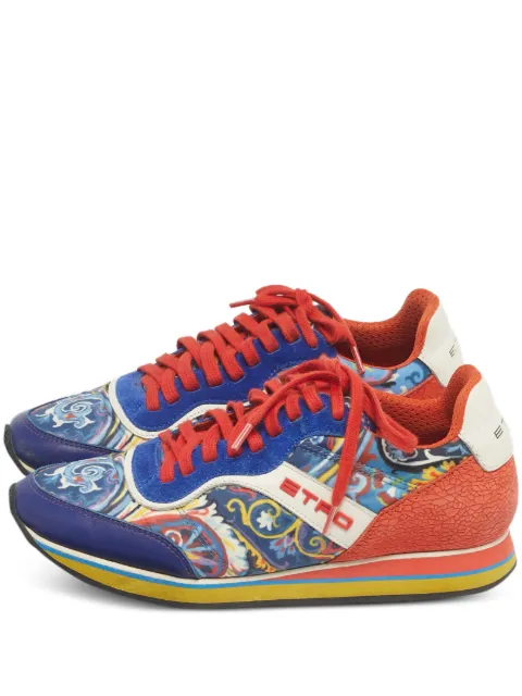 Etro Pre-Owned paisley-print leather sneakers