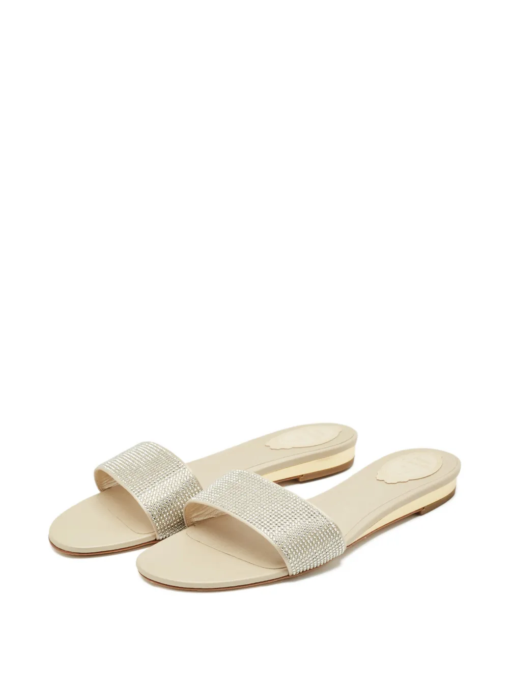 René Caovilla crystal-embellishment sandals - Beige