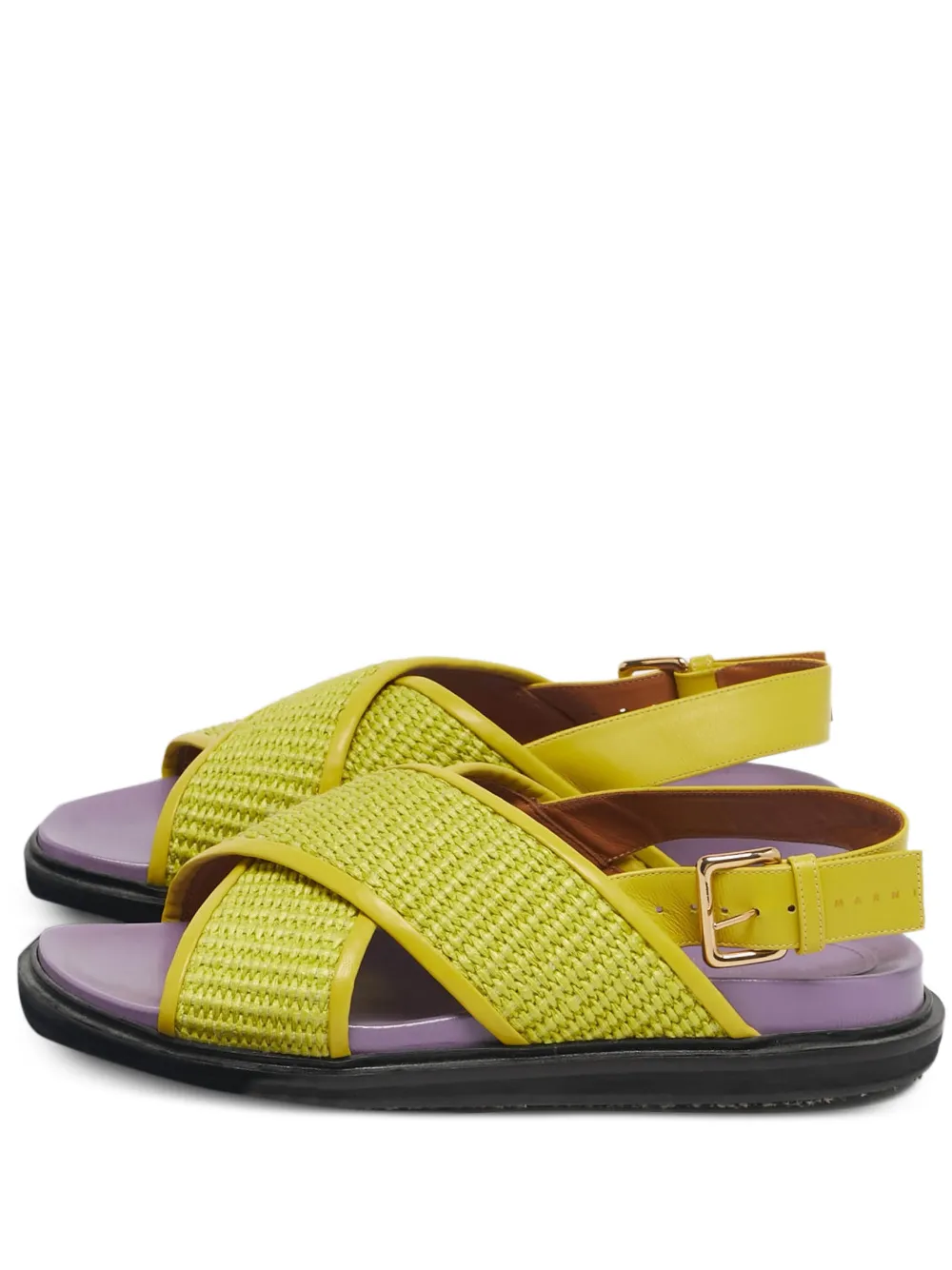 Marni Pre-Owned Raffia leather sandals - Gelb