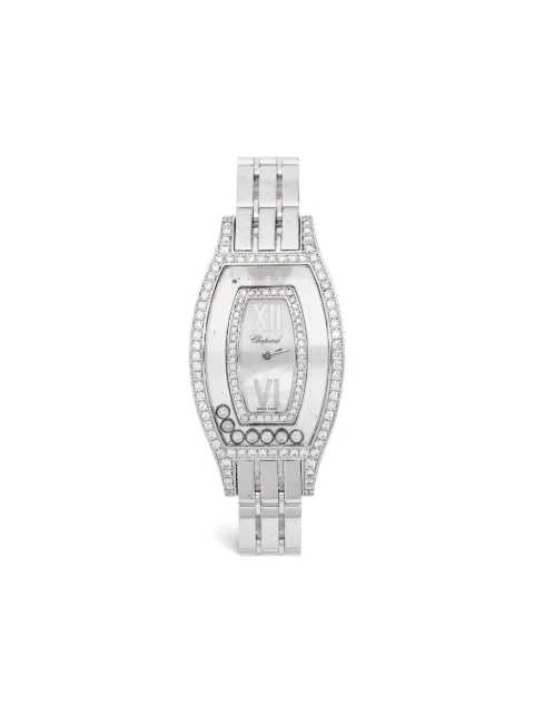 Chopard Pre-Owned Happy Diamonds white mother of pearl 28mm watch
