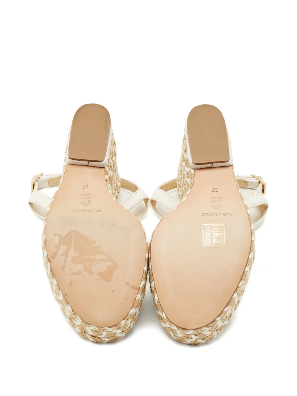 Paloma Barceló espadrille leather wedge sandals - Wit