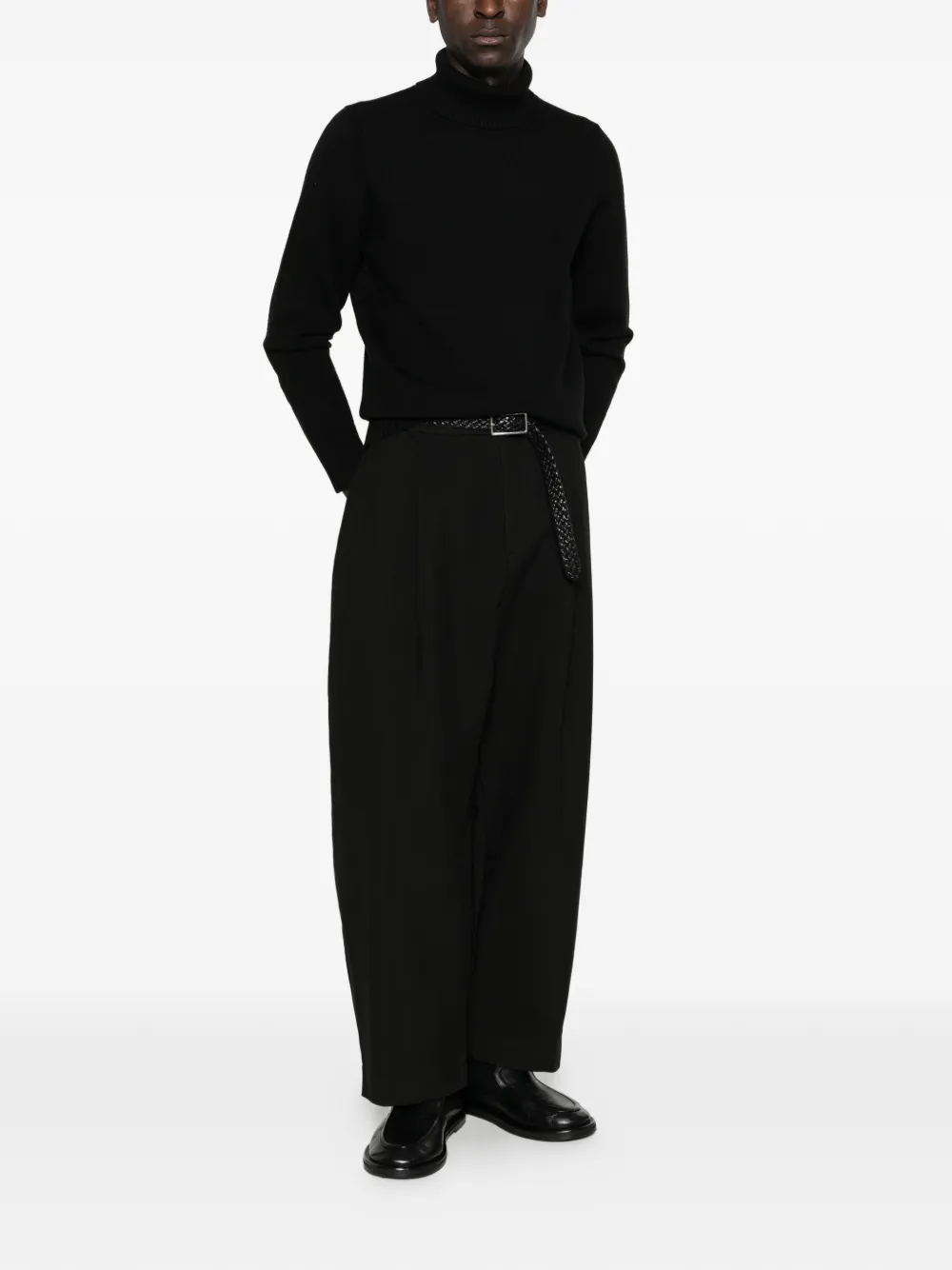 Kangra roll-neck knitted sweater - Zwart