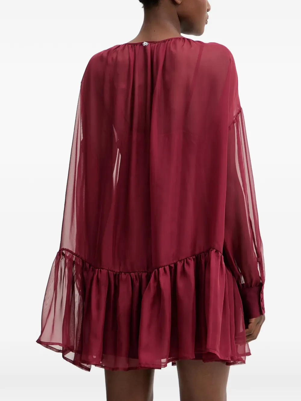  Aniye By Ivette Ruffled Chiffon Mini Dress - Red 