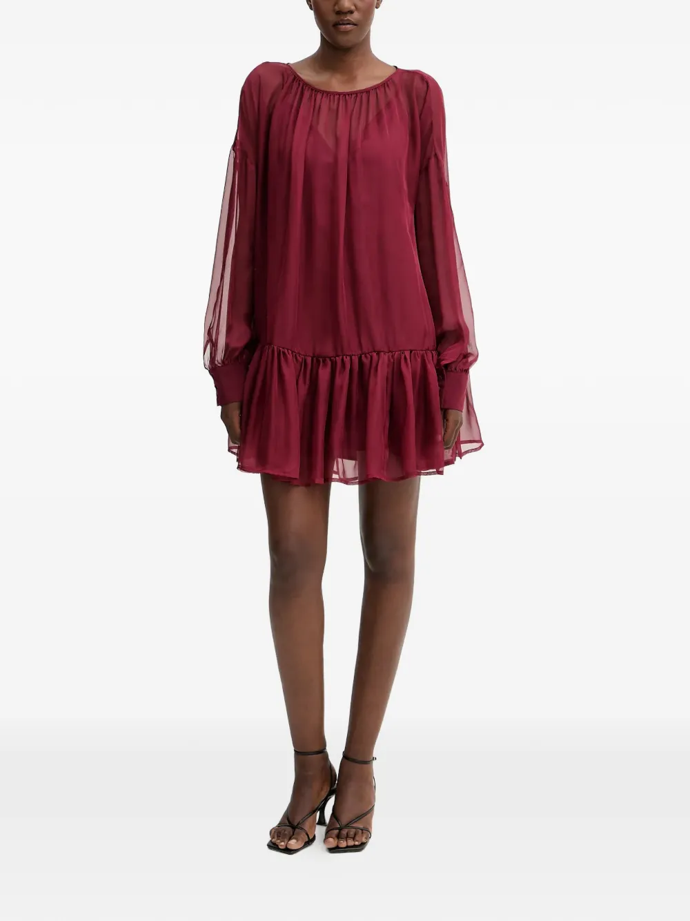 Aniye By Ivette chiffon mini-jurk met ruches - Rood