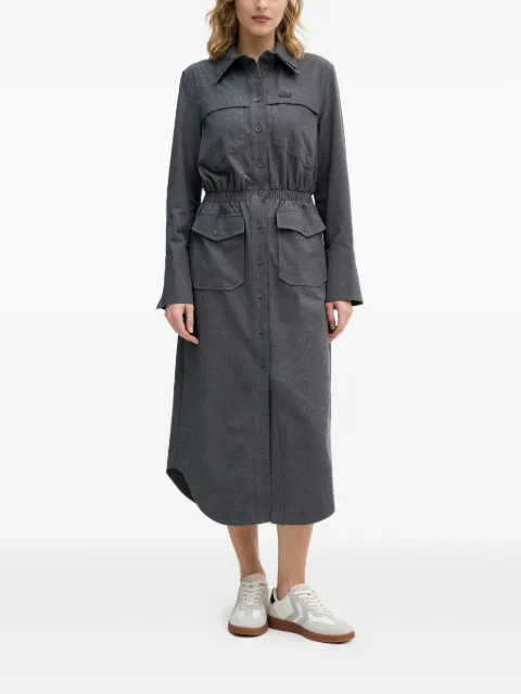 Lacoste button front pocket midi dress