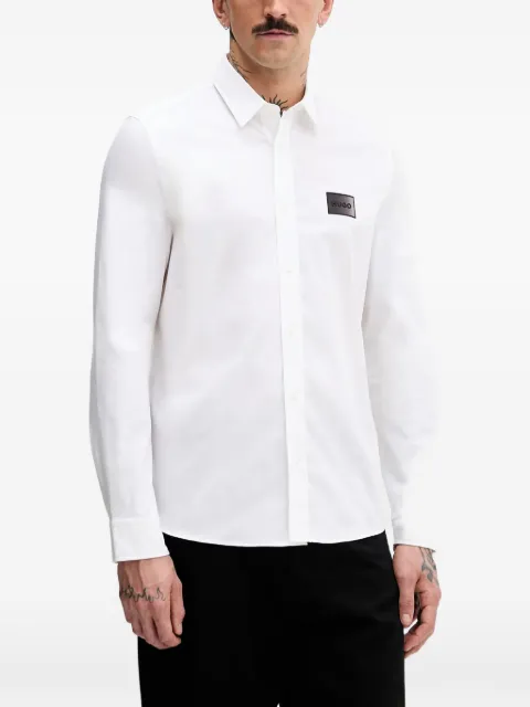 HUGO logo-patch button-up shirt