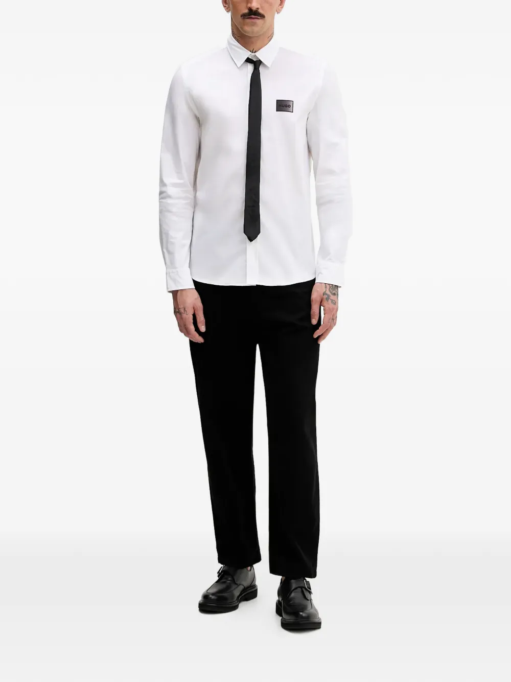 HUGO logo-patch button-up shirt | Image 2