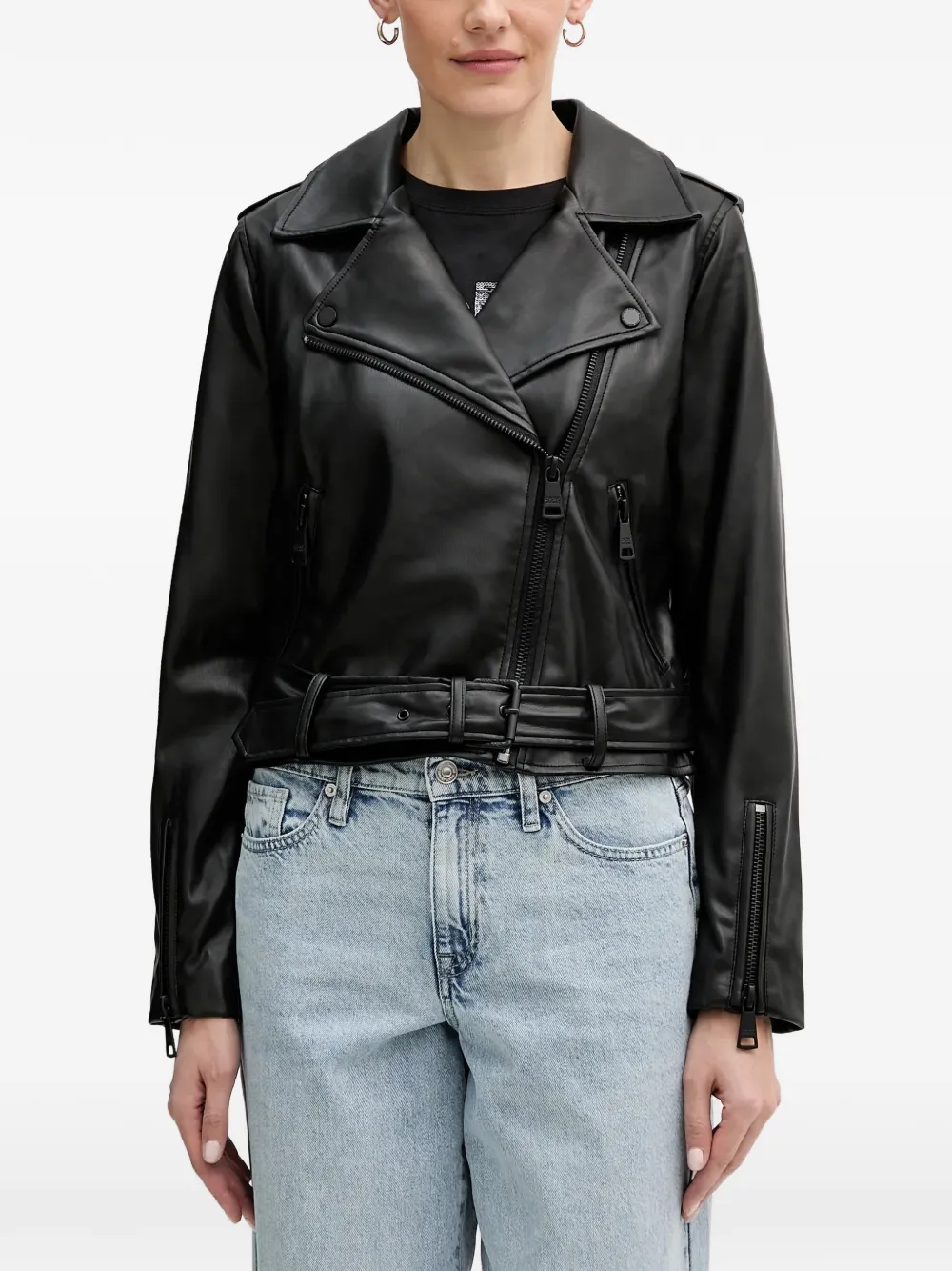 DKNY belted zipped jacket - Nero