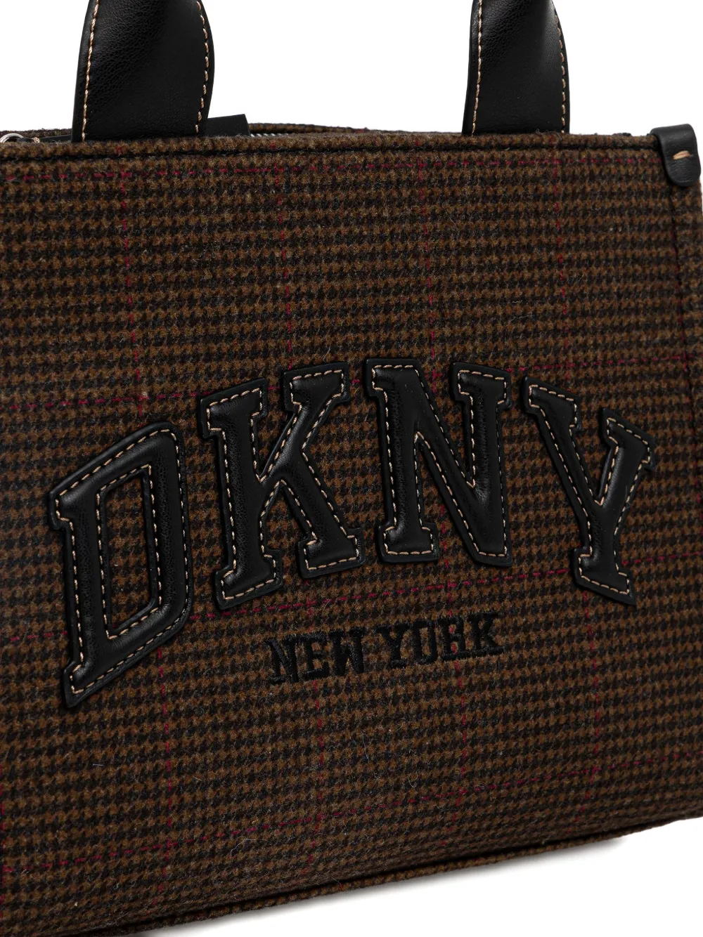 DKNY Geruite shopper Bruin