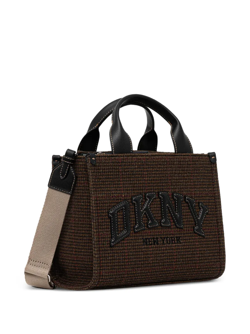 DKNY check-appliqu&eacute; tote bag - Bruin