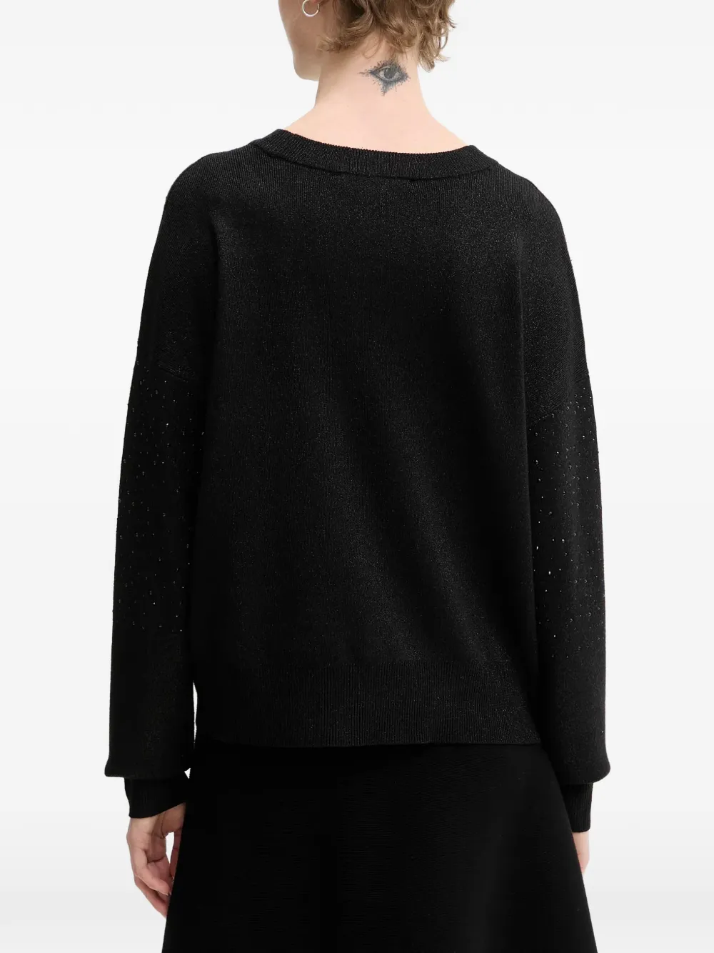  Dkny Sparkle Hotfix Sweater - Black 