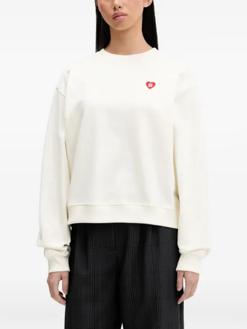 HUGO heart-logo crew-neck sweatshirt