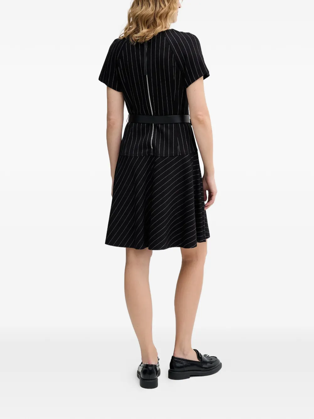 DKNY Mini-jurk met ceintuur en strepen Zwart