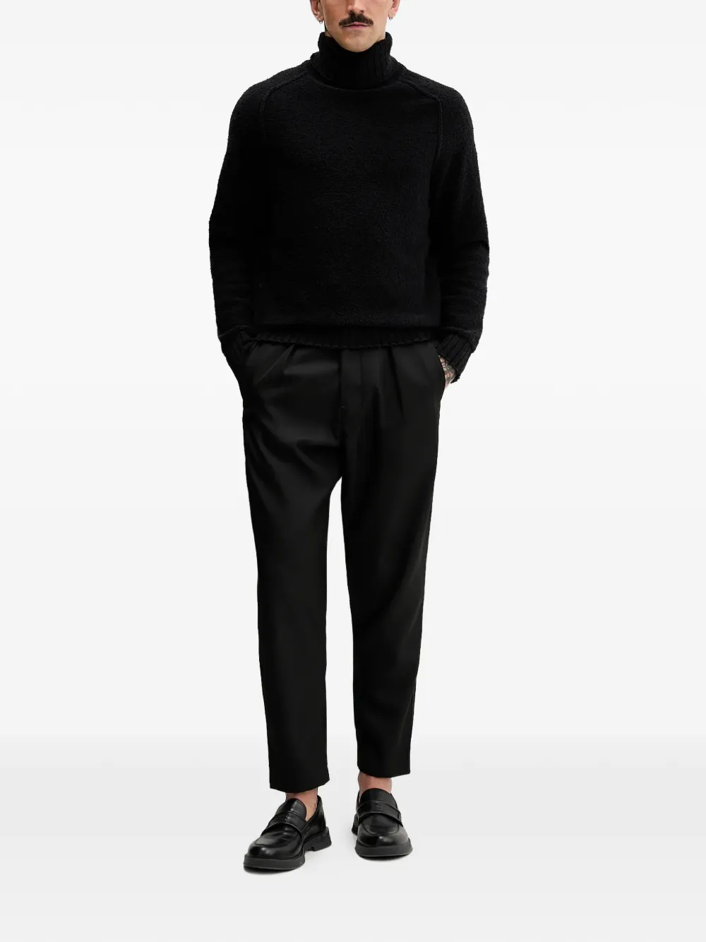 HUGO San Rudi roll-neck sweater - Zwart