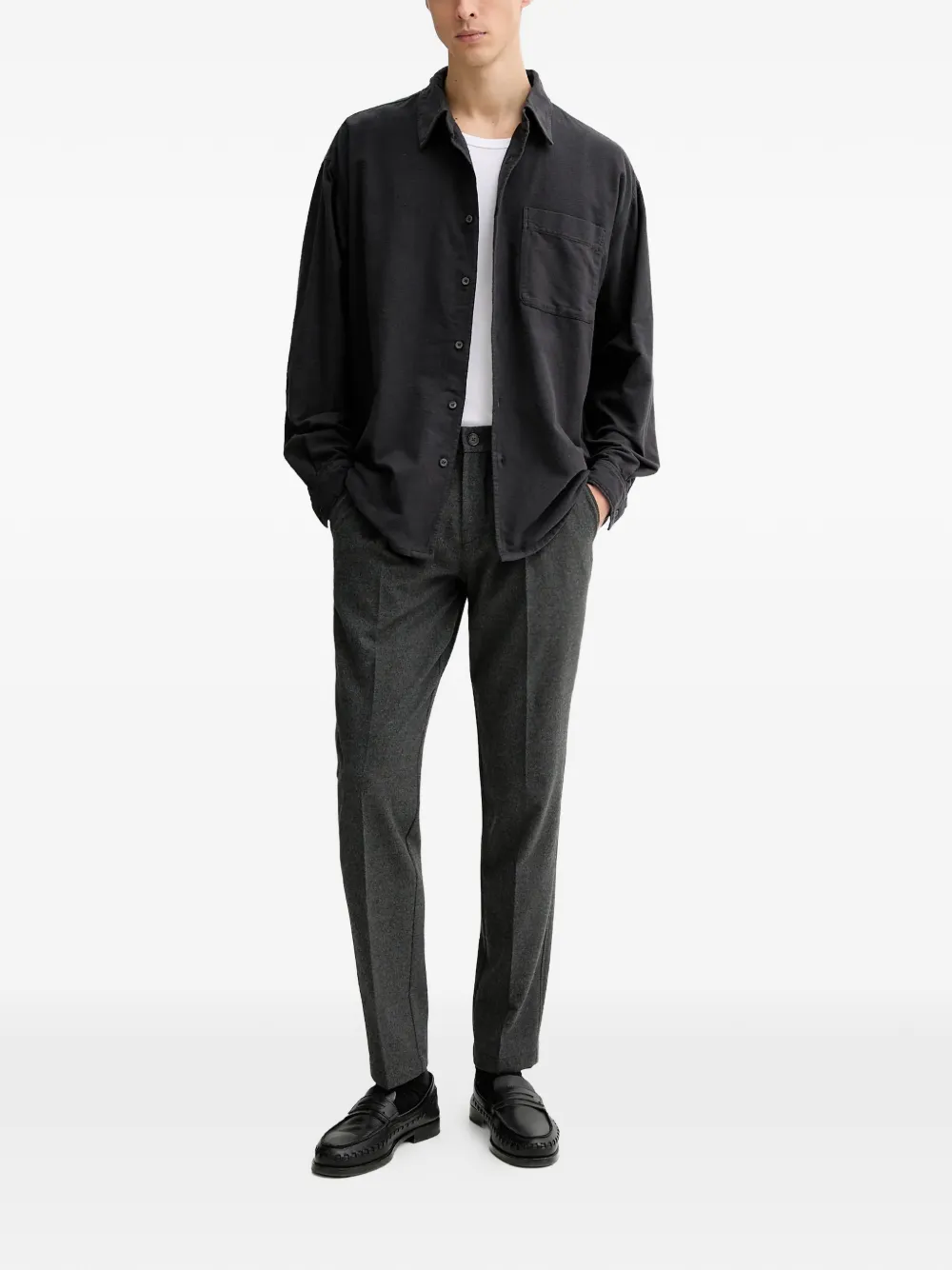 American Vintage Enyway pocket collared shirt - Grijs