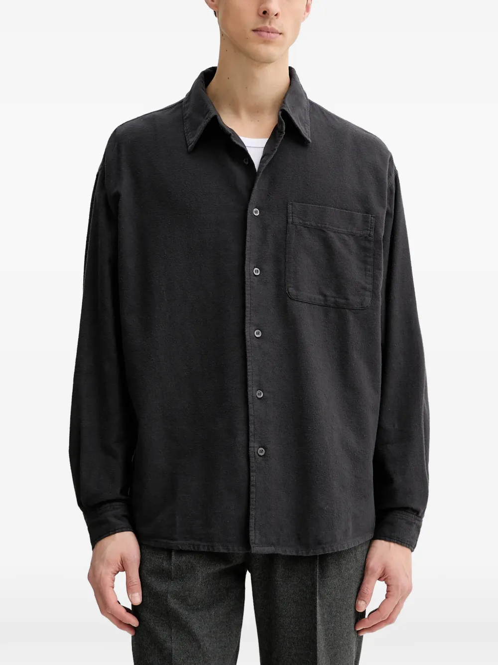 American Vintage Enyway pocket collared shirt - Grigio
