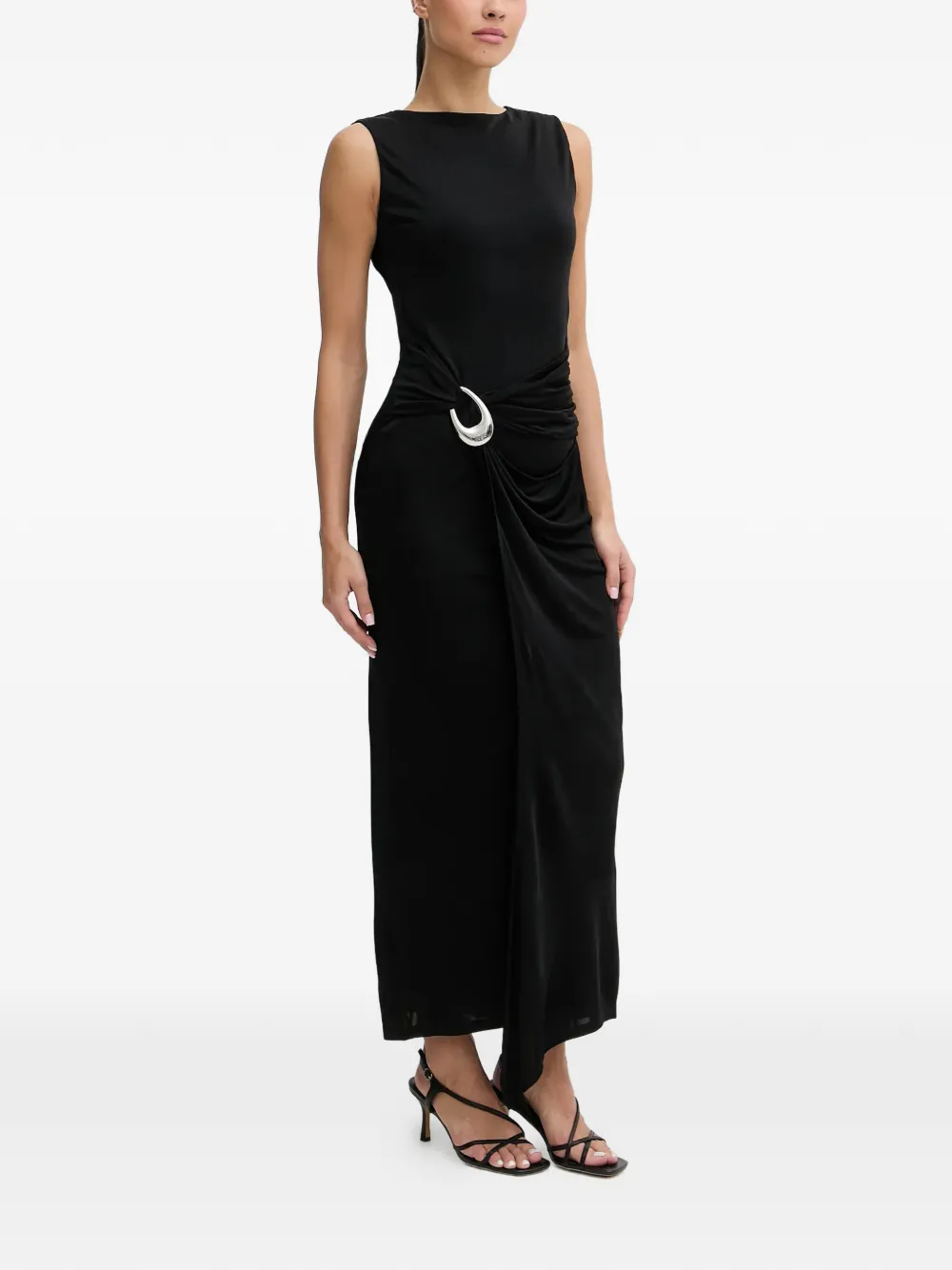 HUGO Nastasiel ring-detail maxi dress - Zwart