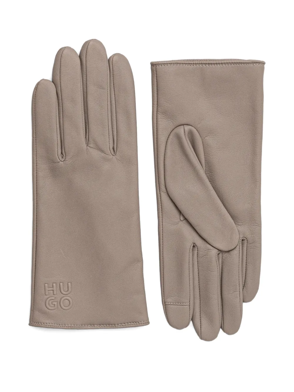 HUGO Beggy logo-embossed gloves - Toni neutri