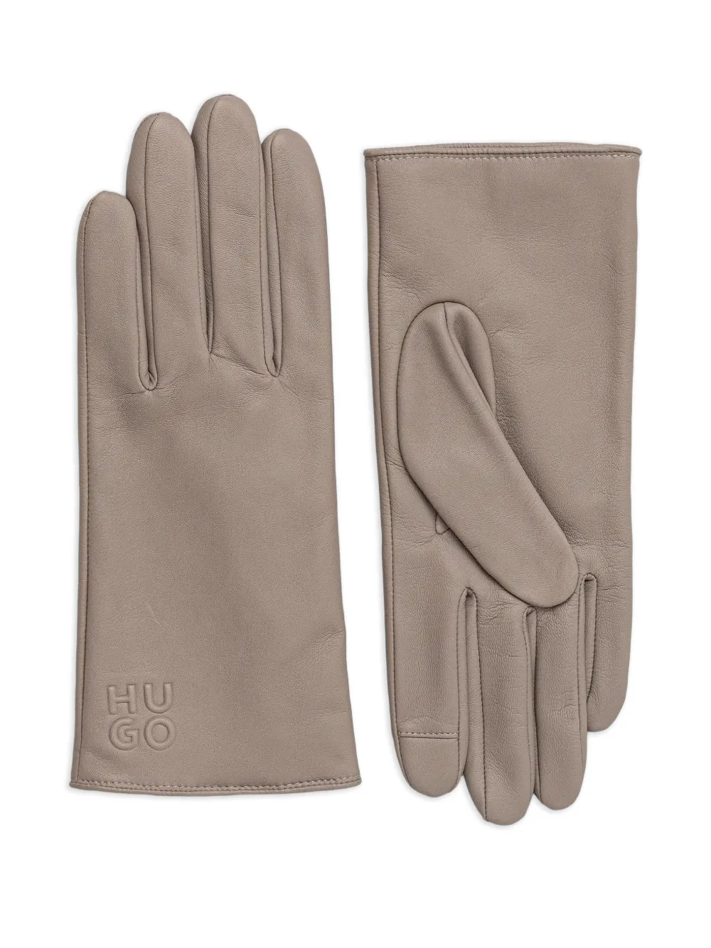 HUGO Beggy logo-embossed gloves - Toni neutri
