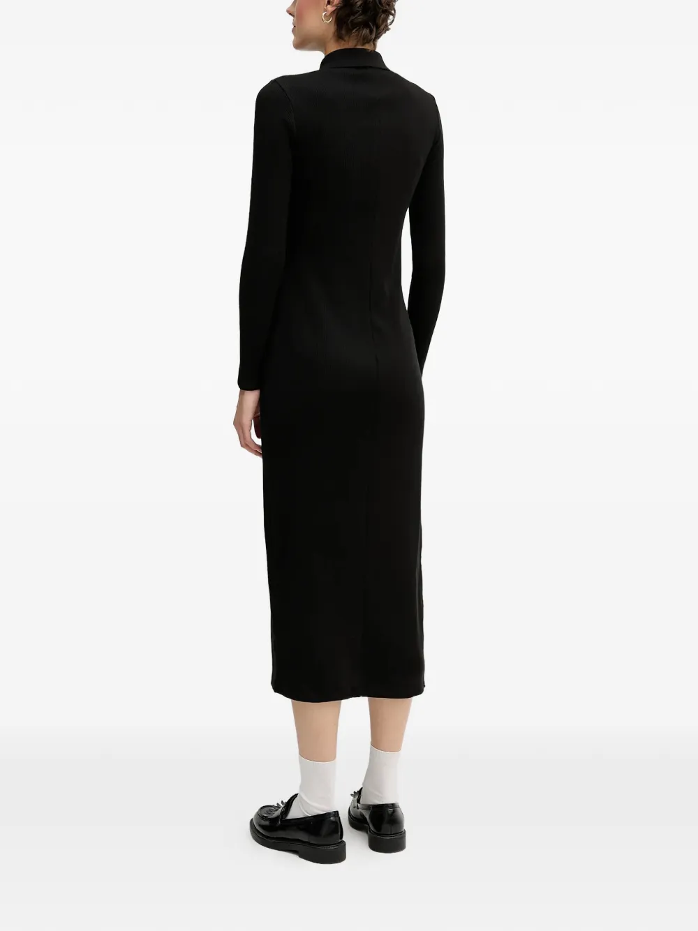 Lacoste Midi-jurk met lange mouwen Zwart