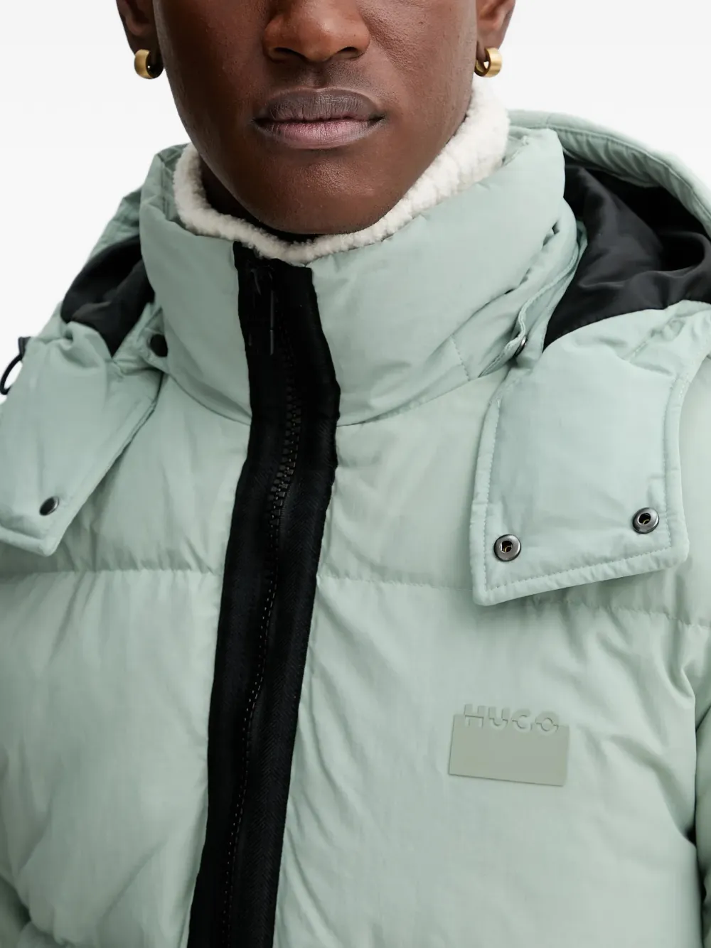 HUGO Birono2541 jack met capuchon Groen
