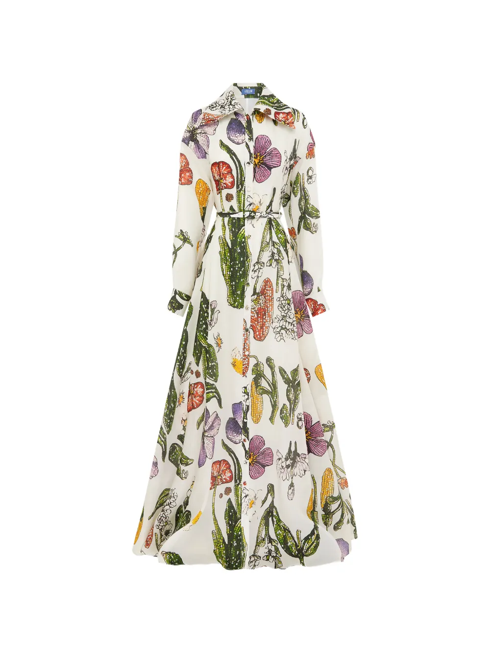 Leo Lin collared floral print dress - Bianco