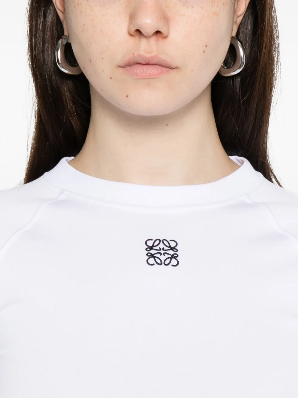 LOEWE T-shirt met geborduurd logo Wit