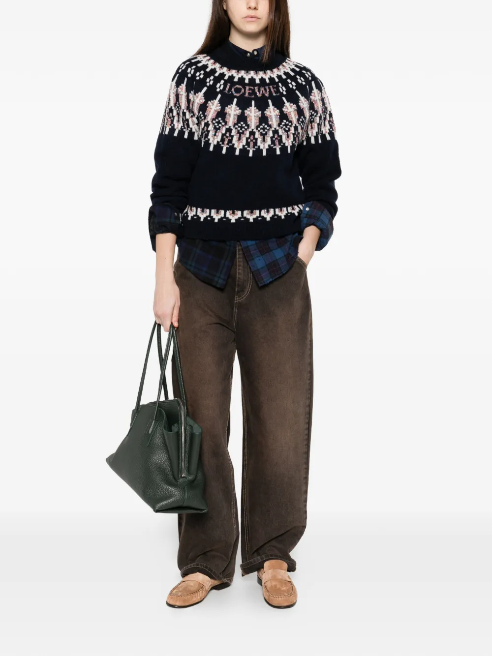  Loewe Patterned Crew-neck Sweater - Blue 