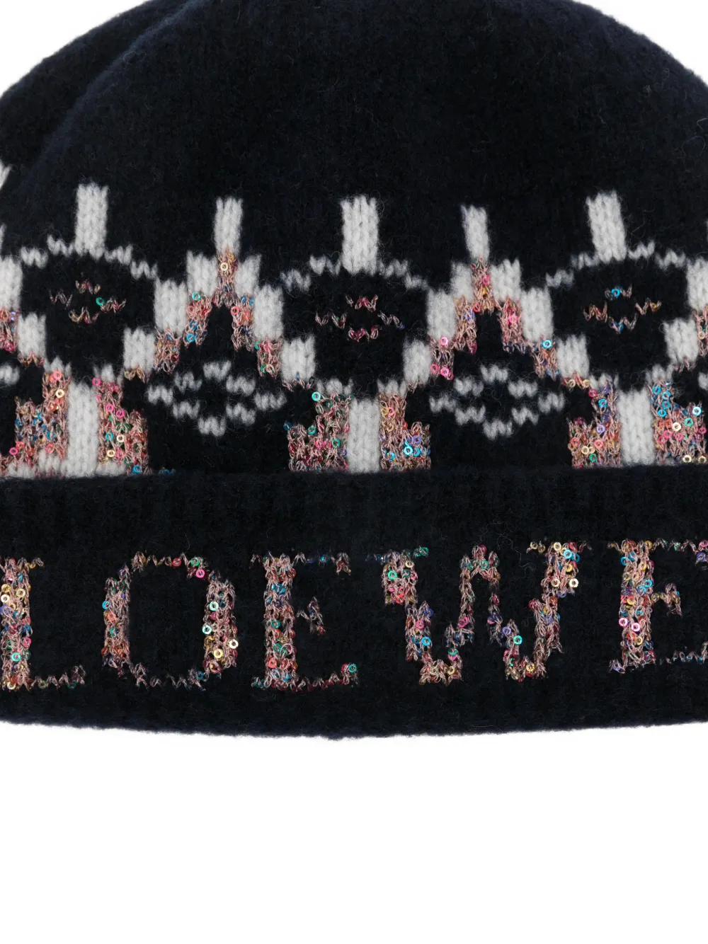  Loewe Sequin Patterned Beanie - Blue 
