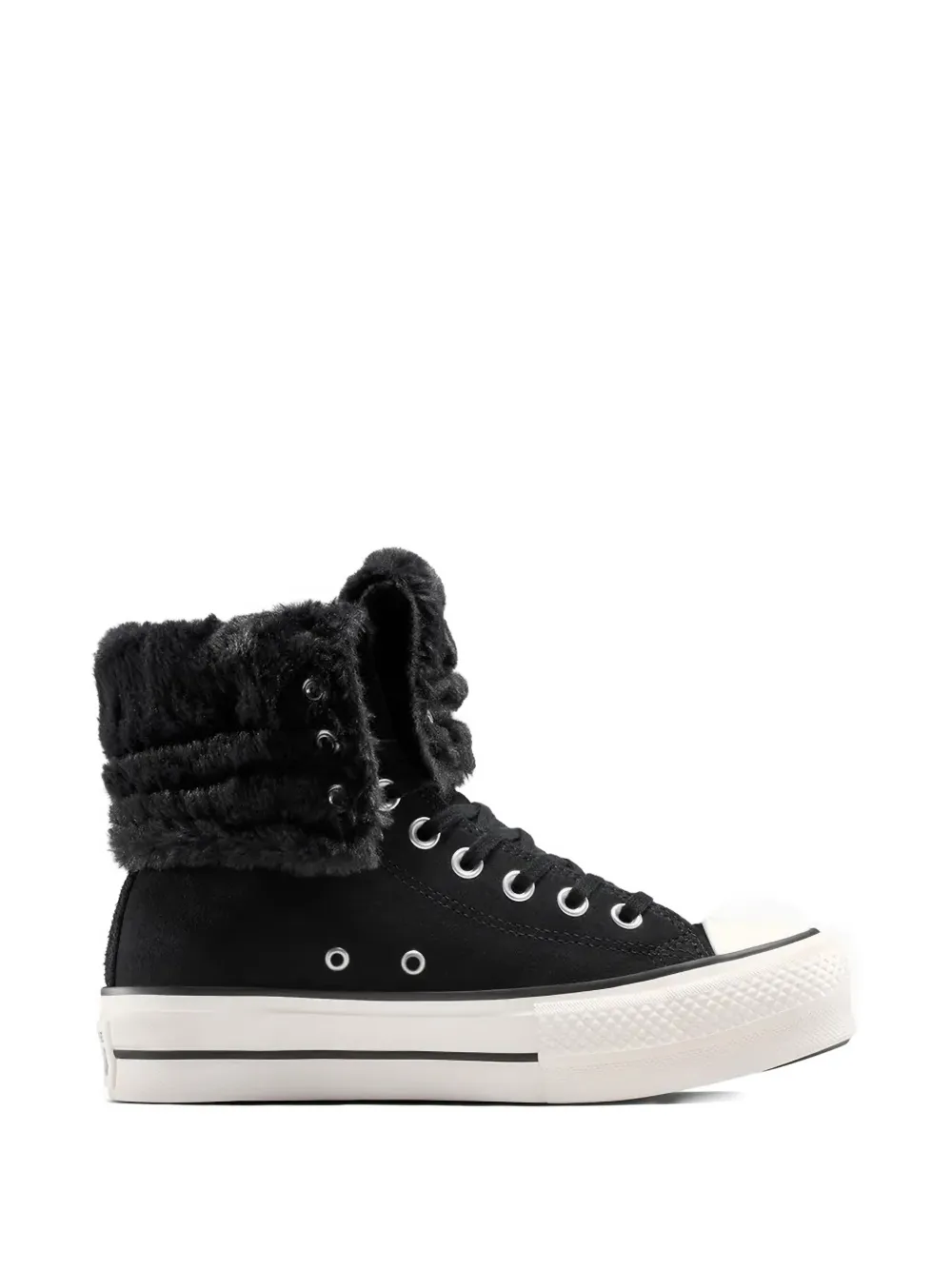 Converse Chuck Taylor All Star Fold-Over Lift Platform XHi Faux Fur sneakers - Nero