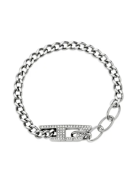 Diesel curb-chain crystal bracelet