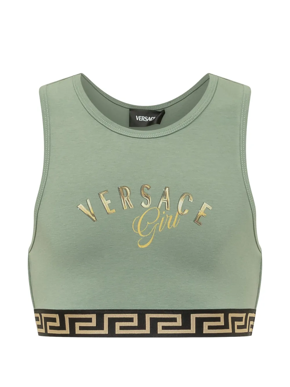 Versace Kids logo-waistband tank top - Verde