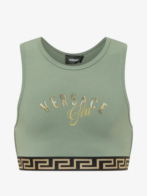 Versace Kids logo-waistband tank top
