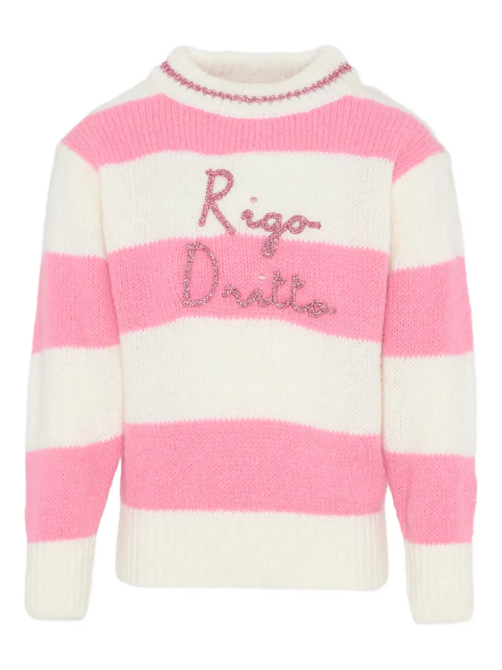 MC2 Saint Barth Kids striped embellished sweater - Bianco