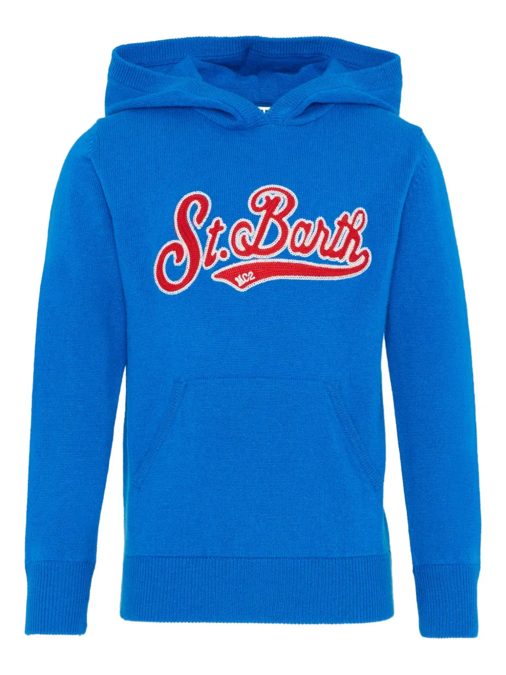 MC2 Saint Barth Kids logo knitted hoodie - Blu