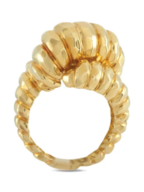 Henry Dunay 18K yellow gold hammered cocktail ring