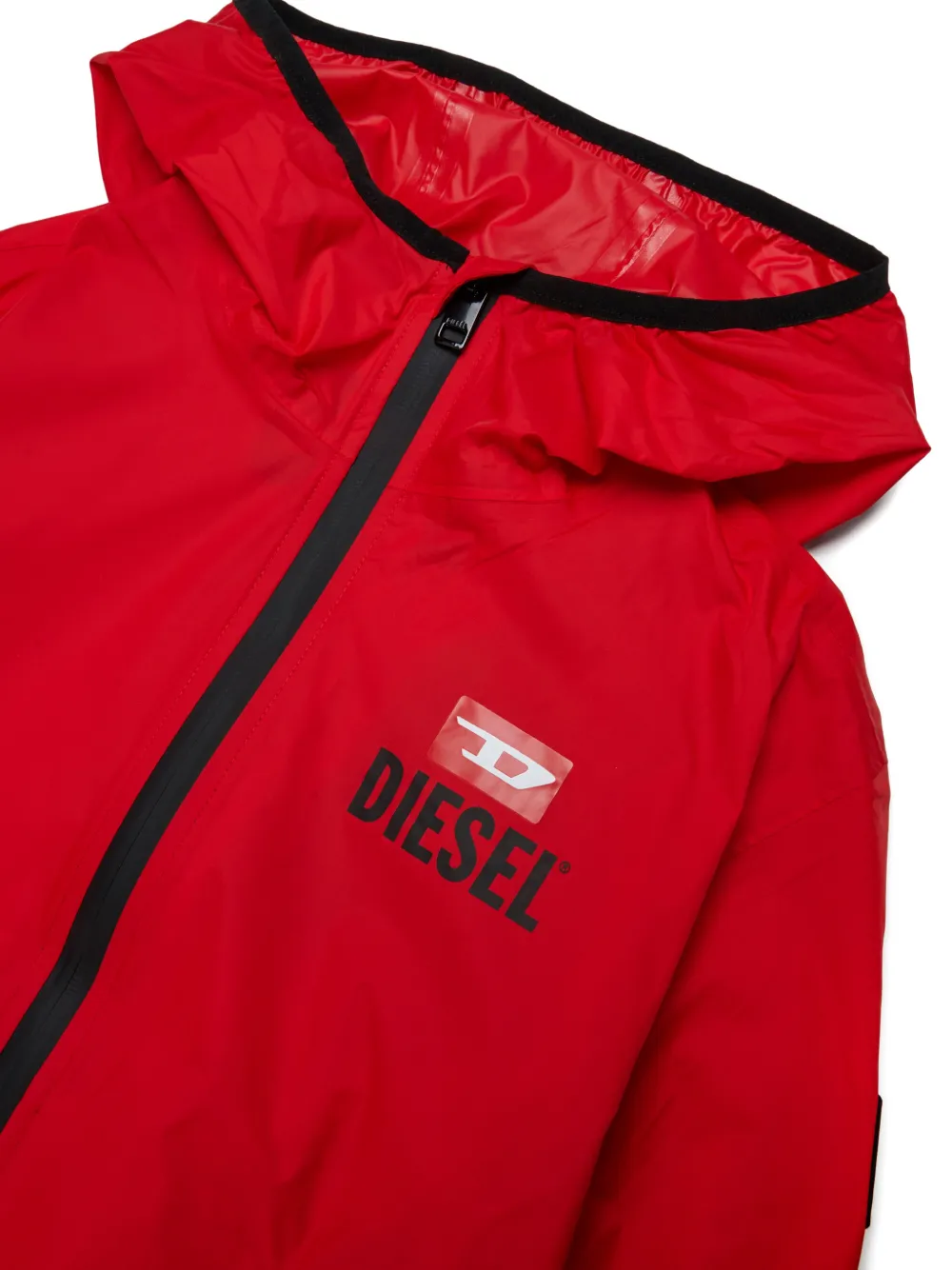 Diesel Kids Jwindop jack met capuchon en rits Rood