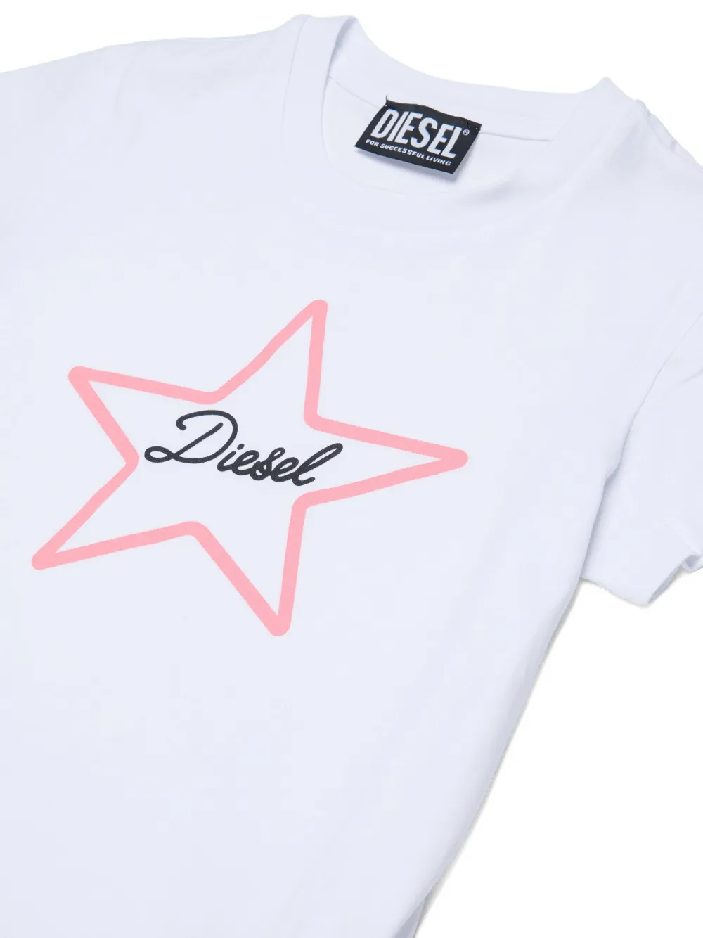 Diesel Kids T-shirt met sterrenpatroon Wit