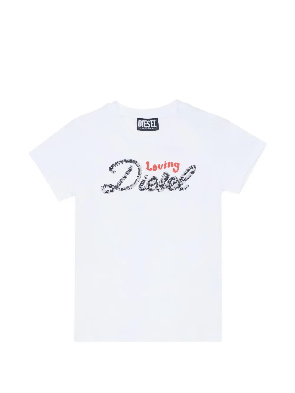 Diesel Kids T-shirt con paillettes - Bianco