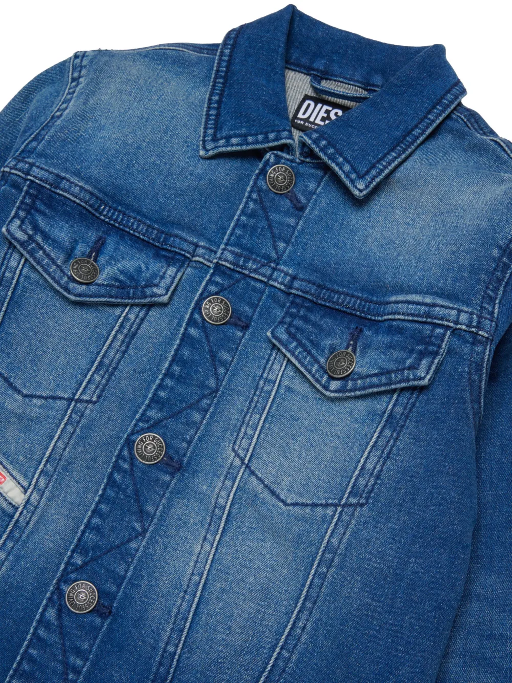  Diesel Kids Buttoned Cotton Jacket - Blue 
