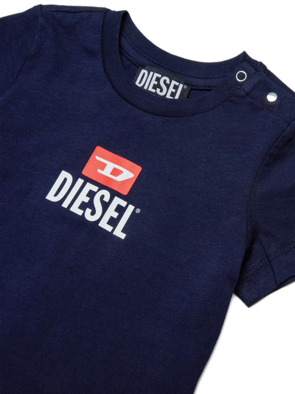 Diesel Kids T-shirt met logoprint Blauw
