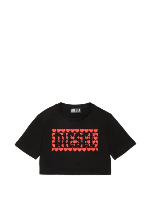 Diesel Kids heart print cropped T-shirt