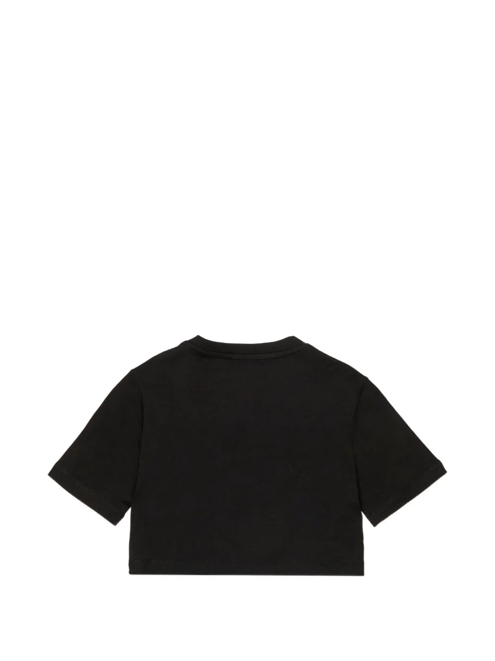 Diesel Kids Cropped T-shirt met hartprint Zwart