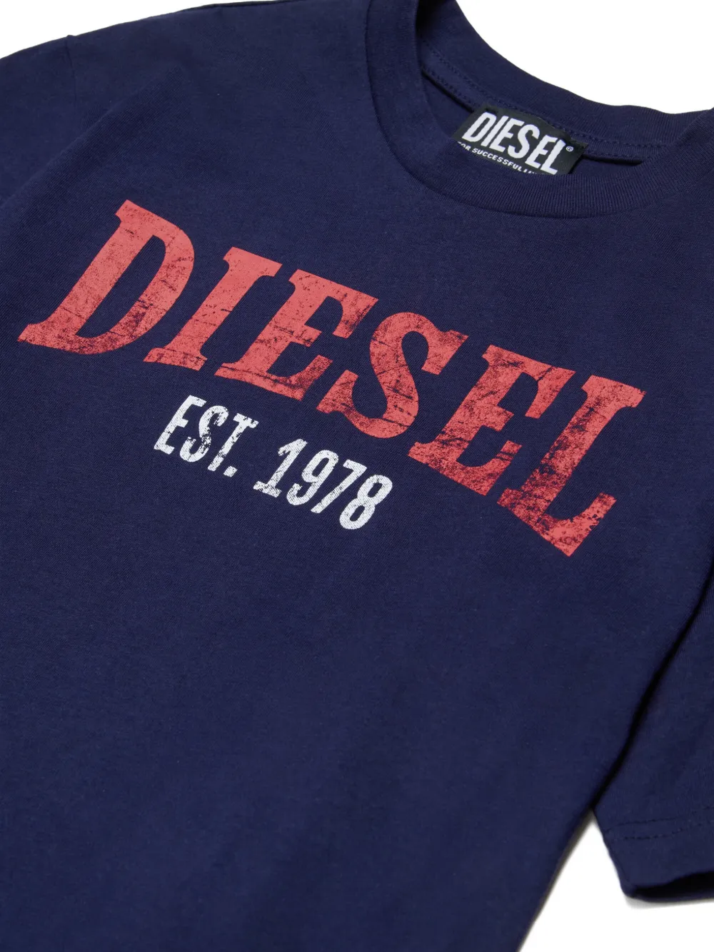 Diesel Kids T-shirt met logo Blauw