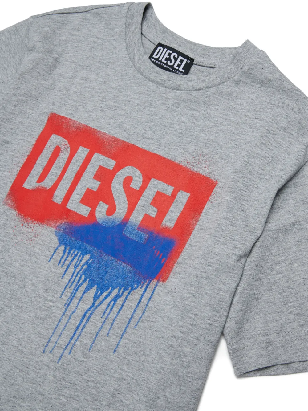 Diesel Kids T-shirt met logoprint Grijs
